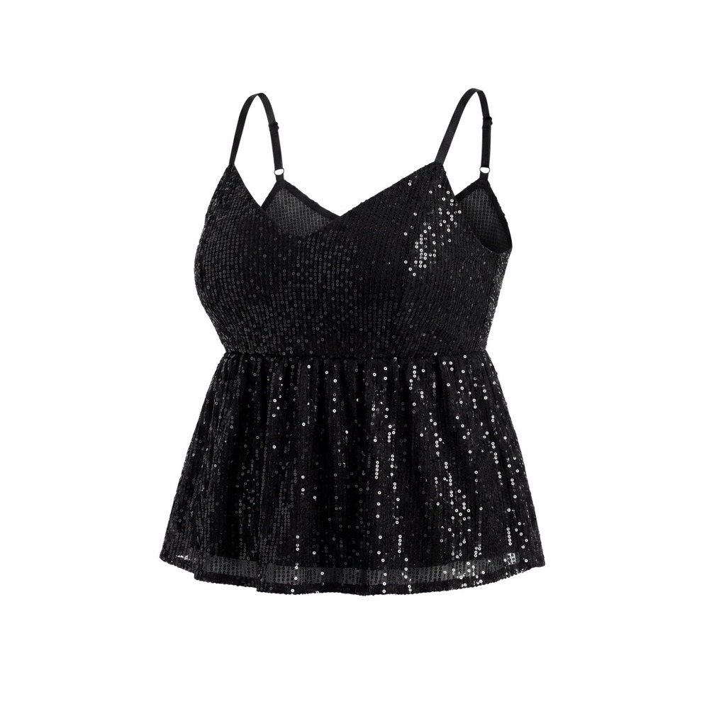 Torrid Womens Black Sophie Sequin Camisole Tank Top Size 1 14 16‎